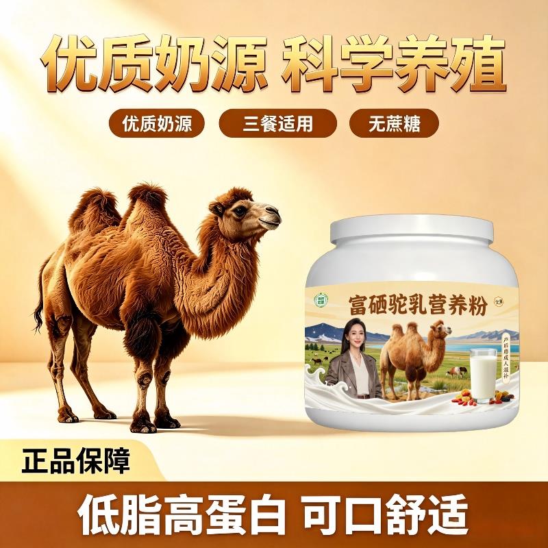 富硒驼乳粉晨起一杯零蔗糖高蛋白驼奶冲调粉直供官方初乳配方