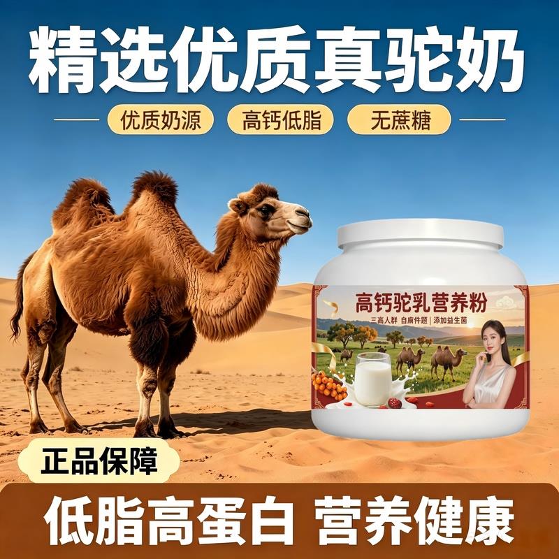 日常饮食人群高钙驼乳粉饭后饮用高蛋白多维骆驼营养粉散养官方初