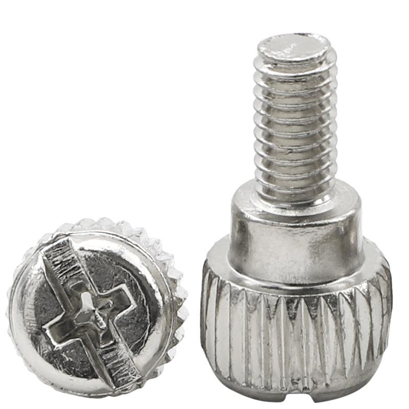 镀6镍十一字圆头滚花竖纹拧电脑侧板固定MKI机箱螺丝M-钉32*手5