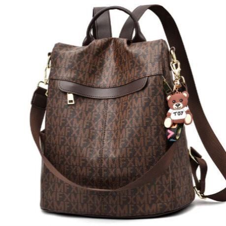 时尚旅DJB2284游能防多盗包双肩包女2024新款时尚皮轻便功高质感