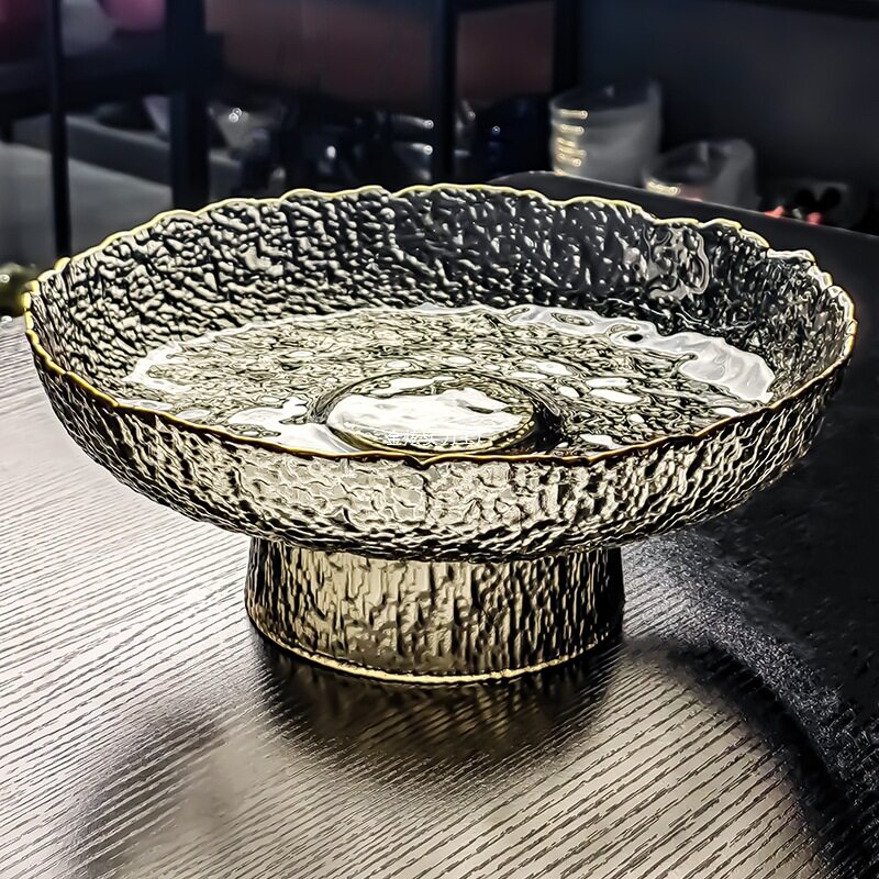 感果盘大精致高档水果盘高颜值轻奢商用水晶玻璃欧式高脚高端高级
