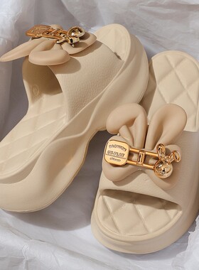 超厚2凉拖鞋夏女0底24新款网红时尚GTC高级感季外穿防滑拖鞋女士