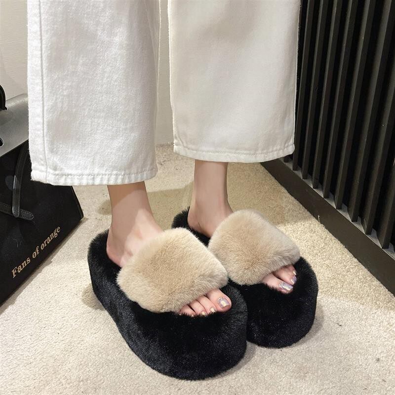 小个子增居高松糕拖厚底毛毛鞋女冬023xJogiG1R年新款家空调房懒