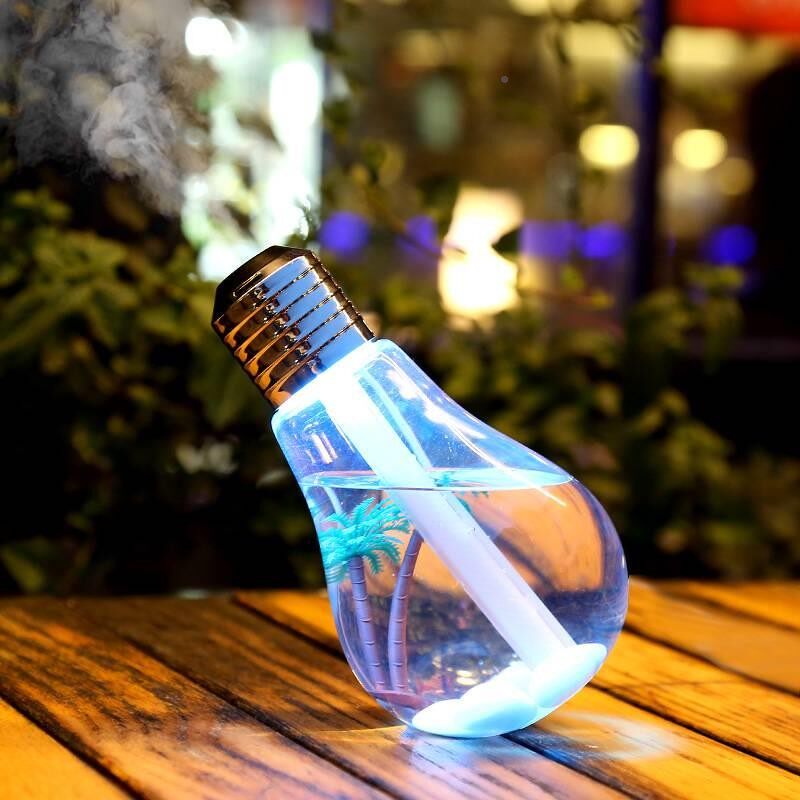创意humidifier neyxcxgO静大音小型SB容量U桌面空气彩七灯泡加湿