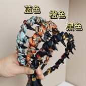 飘带宫阙繁花带齿波浪高颅顶发箍时尚 气质正反两带复古宫廷发箍女