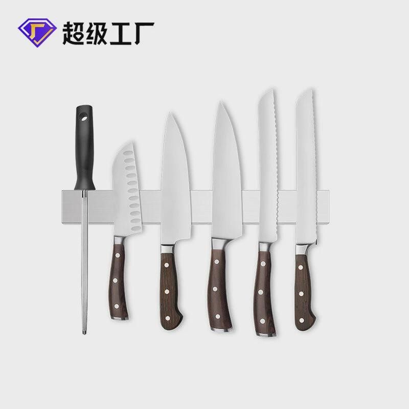 壁挂式不锈钢磁吸刀架磁性刀架厨房免打孔刀具磁铁置物架菜刀收纳