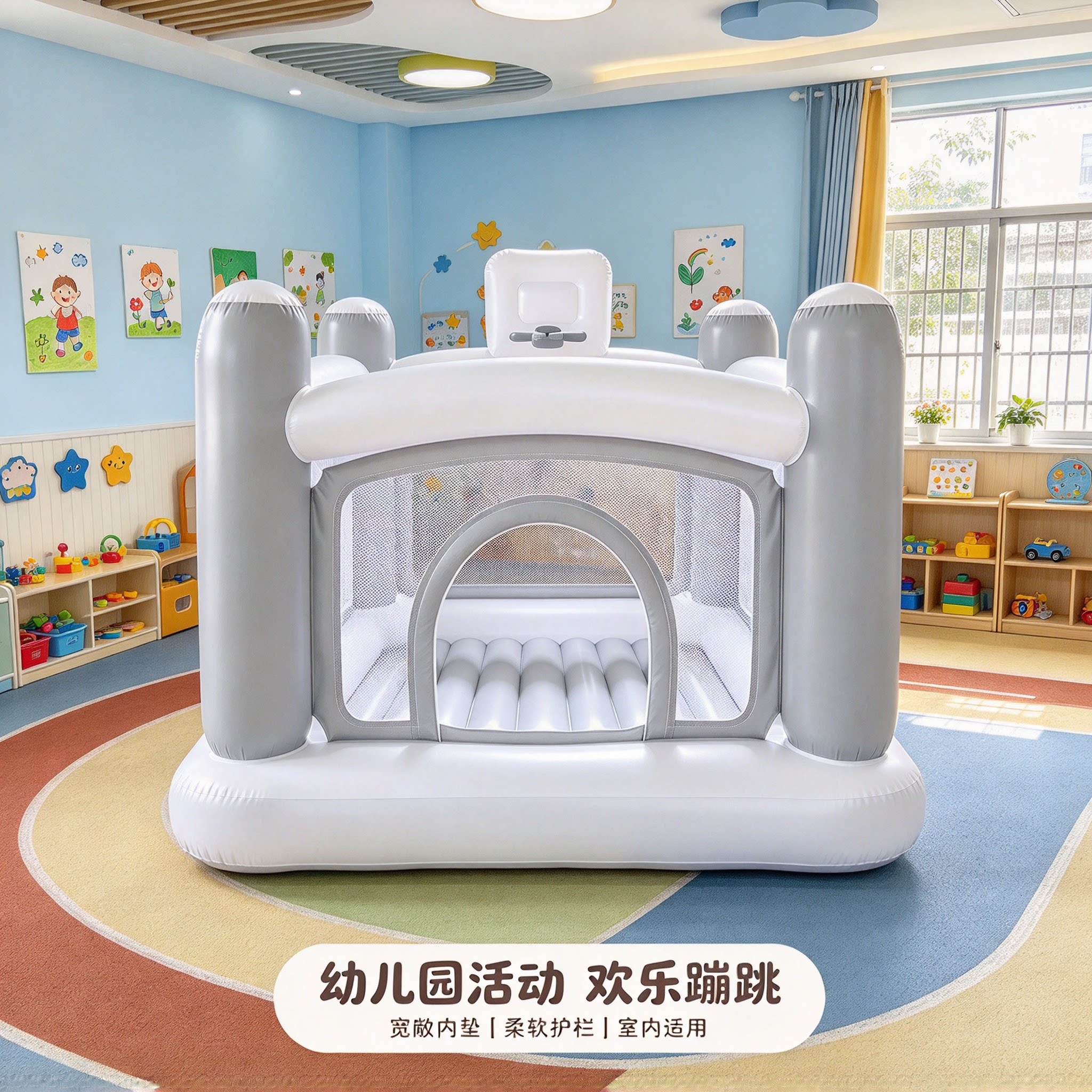 国内外家庭宝宝充气城堡室内小型蹦蹦床客厅滑梯家用蹦床淘气堡