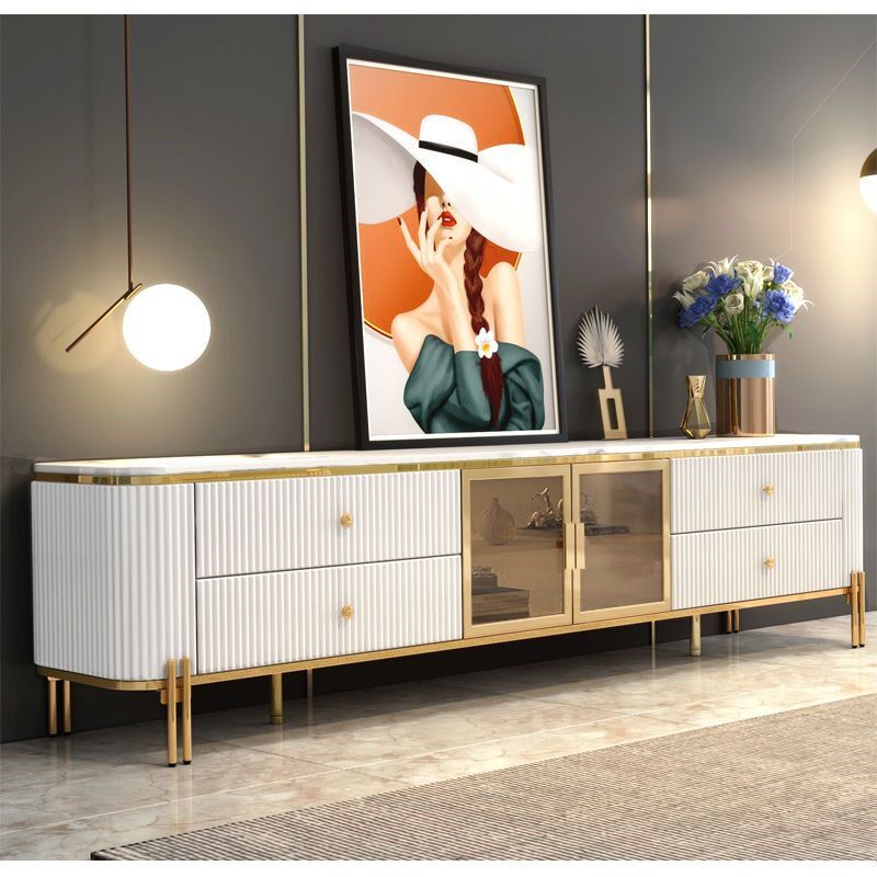 轻奢岩板电视柜茶几组合后现代极简约大理石高端大小户型高级新款