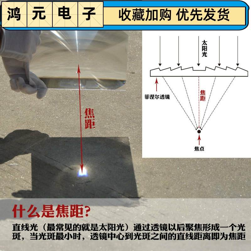 长方形菲涅尔透镜170*130MM系列太阳聚光透镜LED照明用细纹透镜