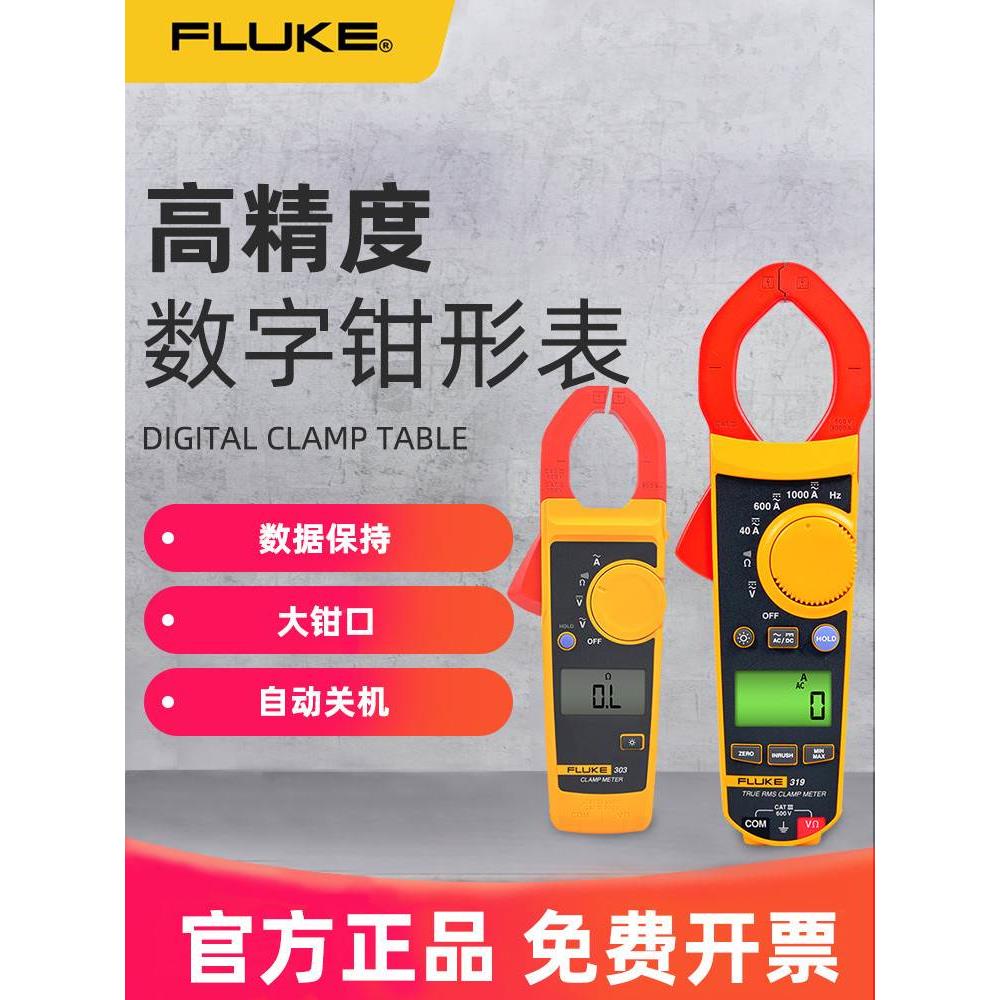 福禄克fluke钳形表 F319 F317万用万能表数字高精度交直流钳形表