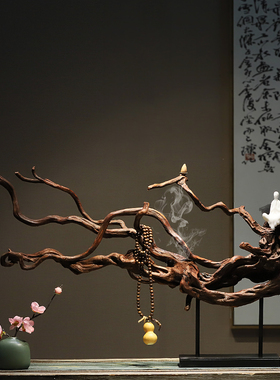 热销新中式禅意枯木风化木摆件客厅玄关酒店会所艺术装饰品景观办