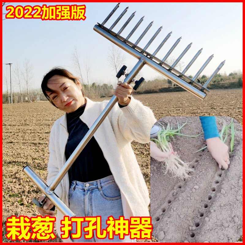 热销种葱神器大葱种植工具叉子洋葱打眼打洞机移苗栽苗打孔器种菜