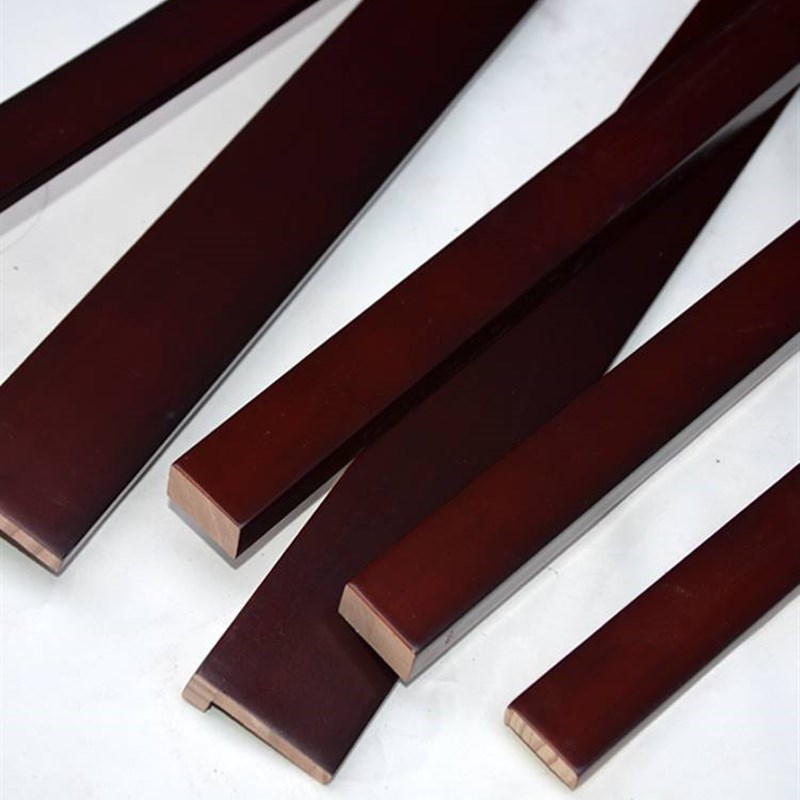 热销定制新中式实木烤漆线条7字L型电视背景墙装饰灯池吊顶木线收