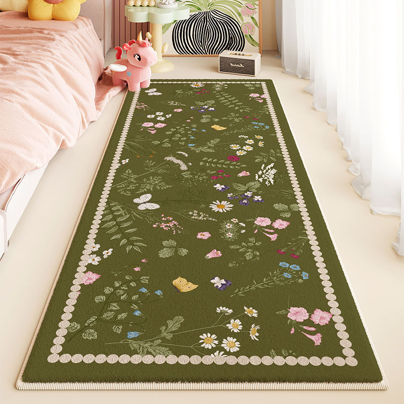 法式轻奢床边地毯女孩卧室垫子毛绒脚垫主卧床前长条加厚防滑地垫,居家布艺,地毯,淘宝优惠券,粉丝福利购,淘宝优惠卷
