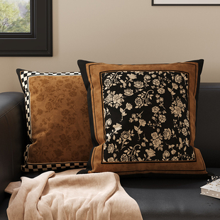中古风复古抱枕客厅沙发靠背靠垫床头靠枕腰靠飘窗腰枕含芯可拆洗