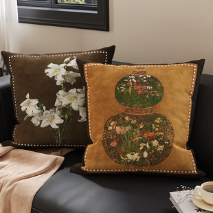 复古客厅抱枕沙发靠背靠垫装 饰枕民宿卧室床头靠枕腰靠可拆洗含芯