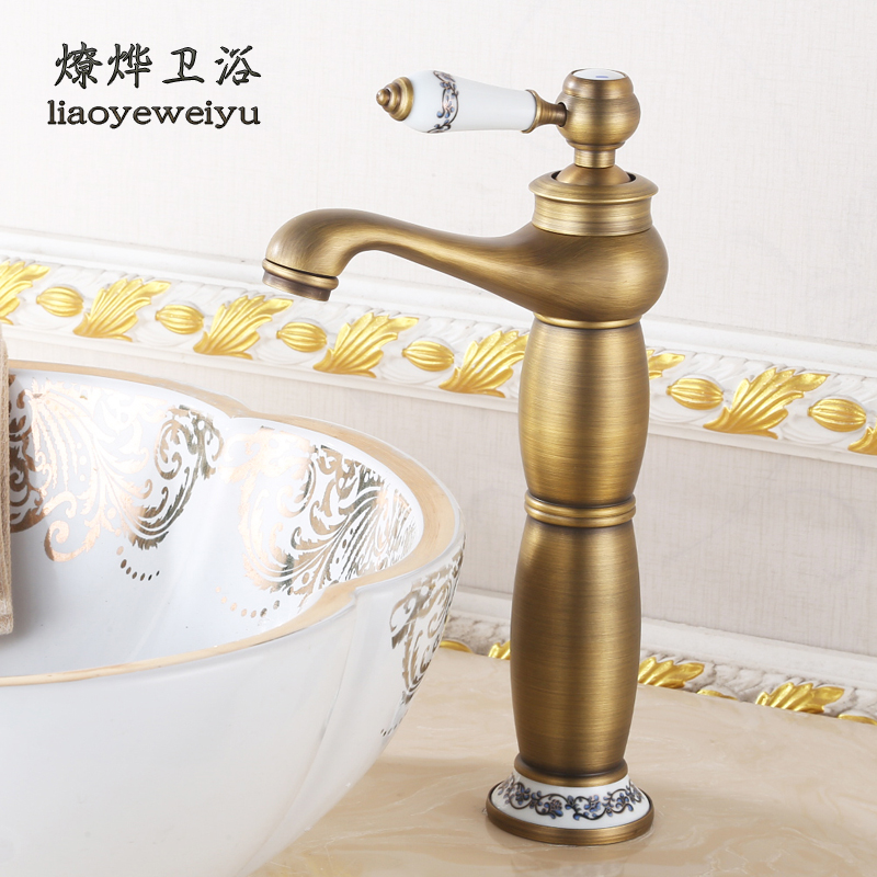 仿古水龙头冷热复古n全铜欧式古铜色面盆洗脸盆洗手盆龙头台盆黑