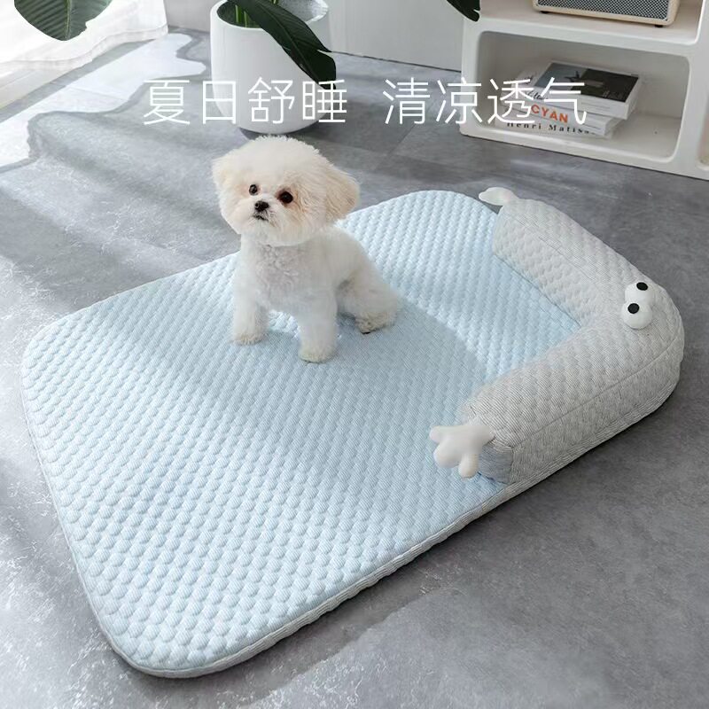 夏天大眼怪兽沙发狗狗垫子透气清凉冰豆豆春夏季狗床猫窝宠物狗窝