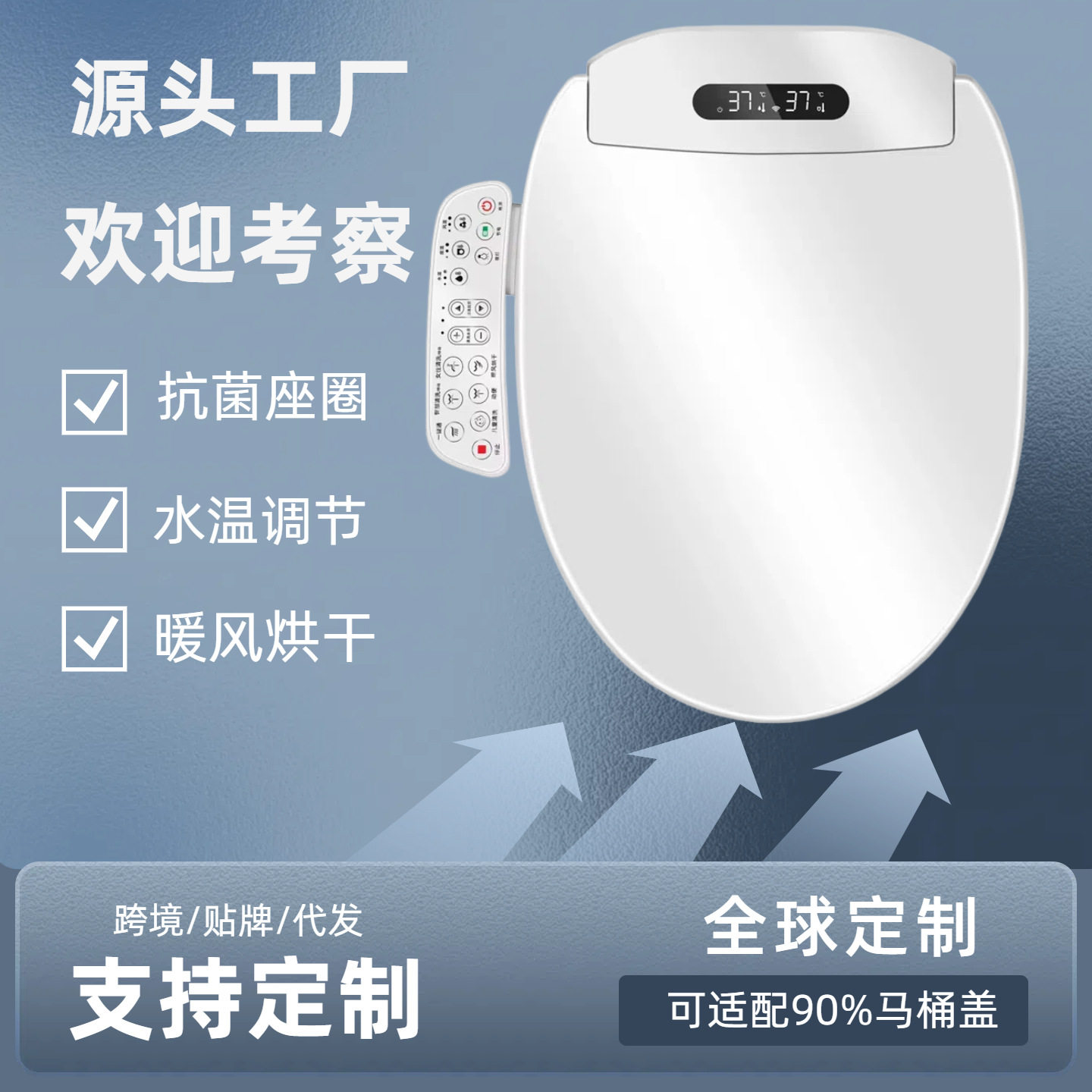 直销多功能遥控智能马桶盖板电动加热清洗烘干智能坐便器,家装主材,智能坐便盖板,淘宝优惠券,粉丝福利购,淘宝优惠卷