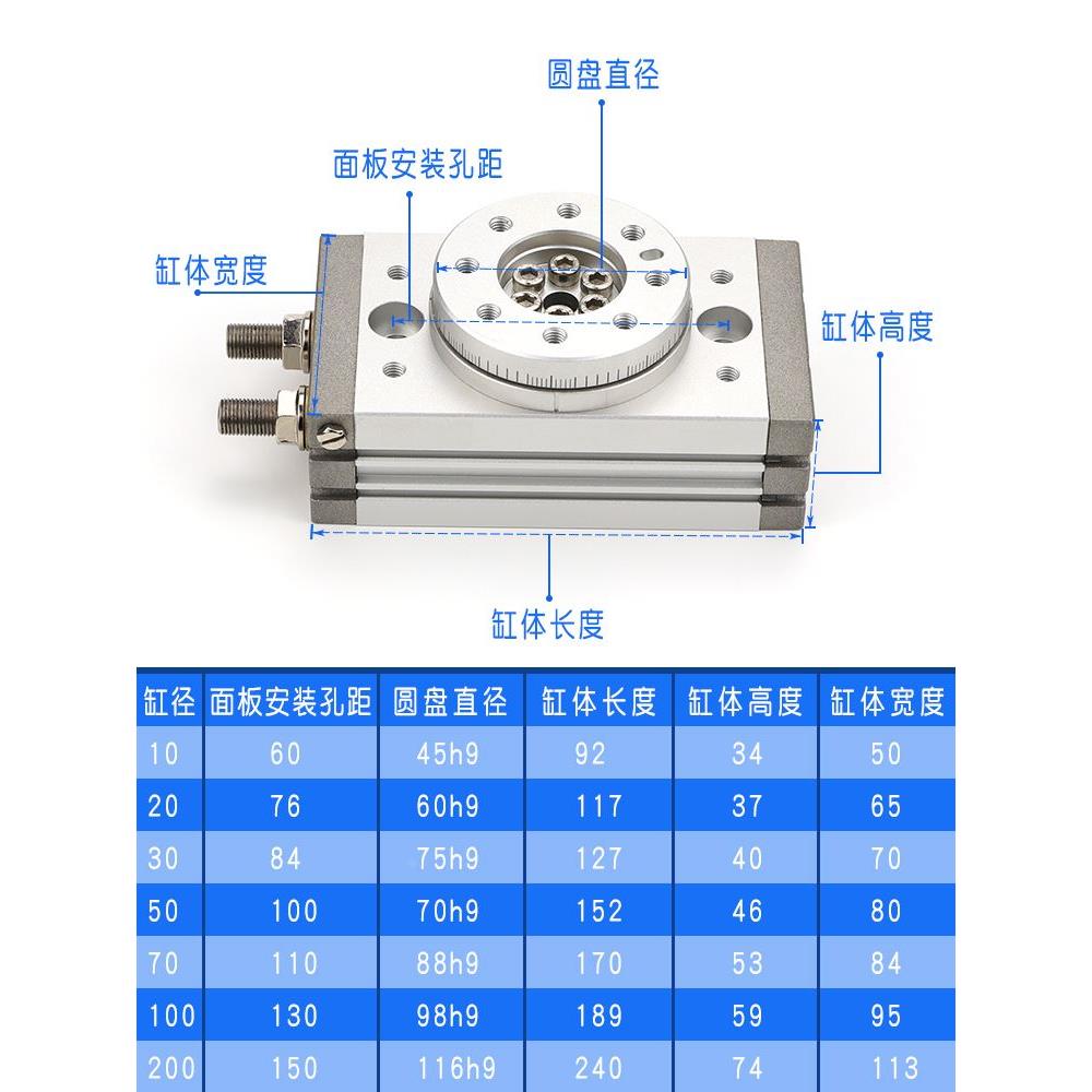 SMC型旋转气缸MSQB10A/20A/30A/50 MSQA10R/20R/30R HRQ20A亚德客