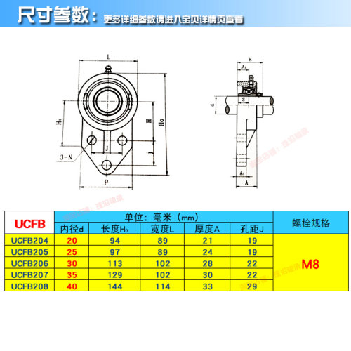 。国产 HYC 悬挂式外球面 轴承座 UCFB204 FB205 FB206 FB207 FB2