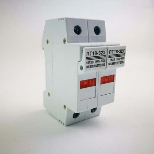 。RT18-32/63/125A导轨安装熔断器底座R015保险丝座10*38熔芯1P2P
