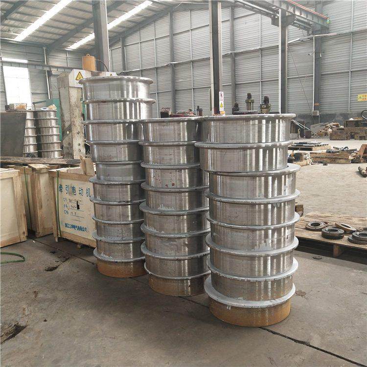 平板车加厚型井下车运输单边铸钢轨道轮 矿用空心实心矿车轮对