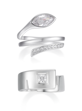 首朵SHOUDUO缠绕系列 马眼方钻对戒