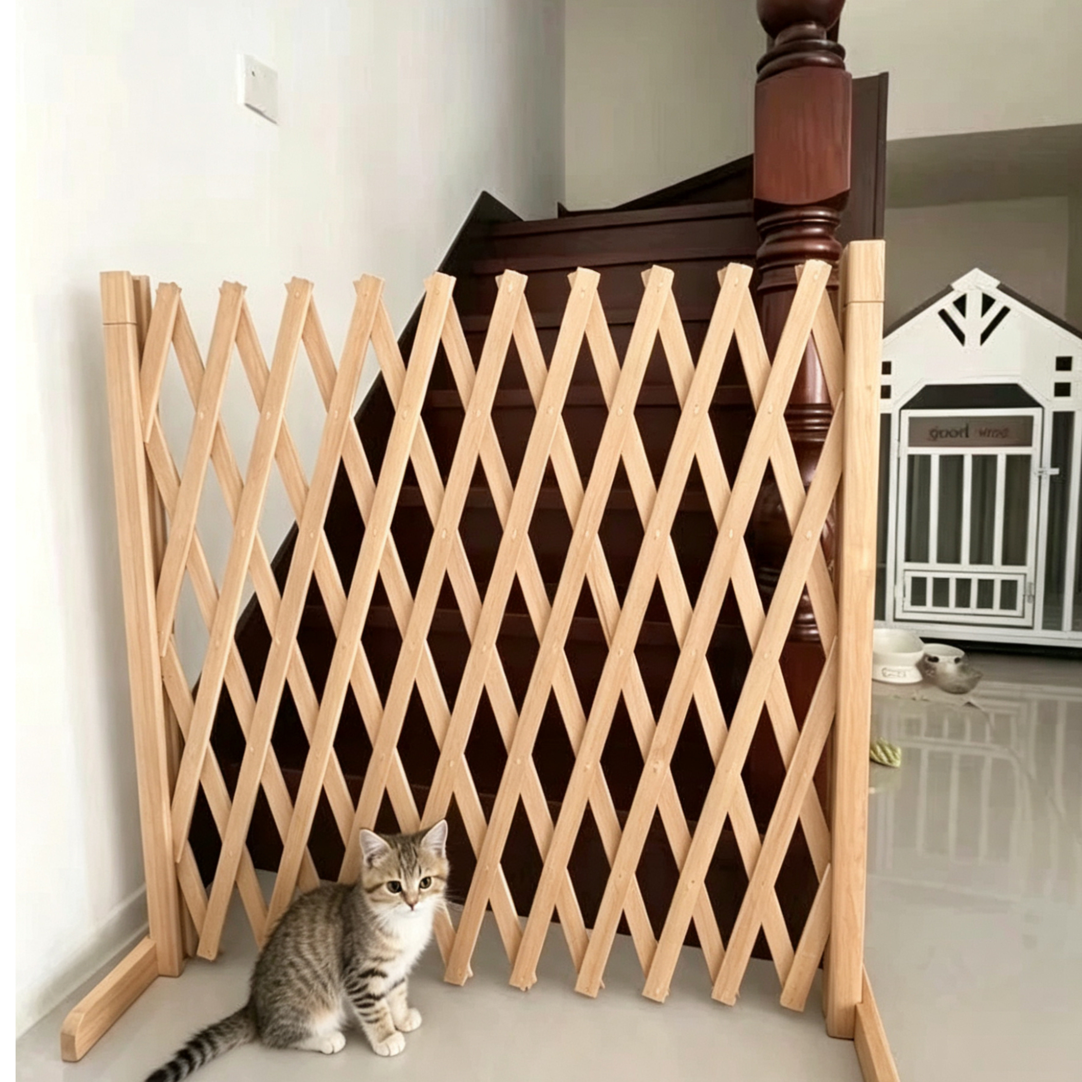 宠物围栏栅栏隔离门户外室内伸缩隔断拦猫拦狗栅栏挡板隔离网门栏
