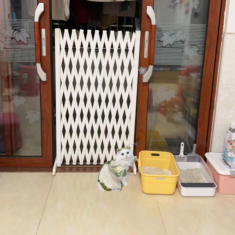 宠物围栏狗笼隔断拦狗栅栏阳台隔离门可伸缩栅栏门挡狗挡猫兔护栏