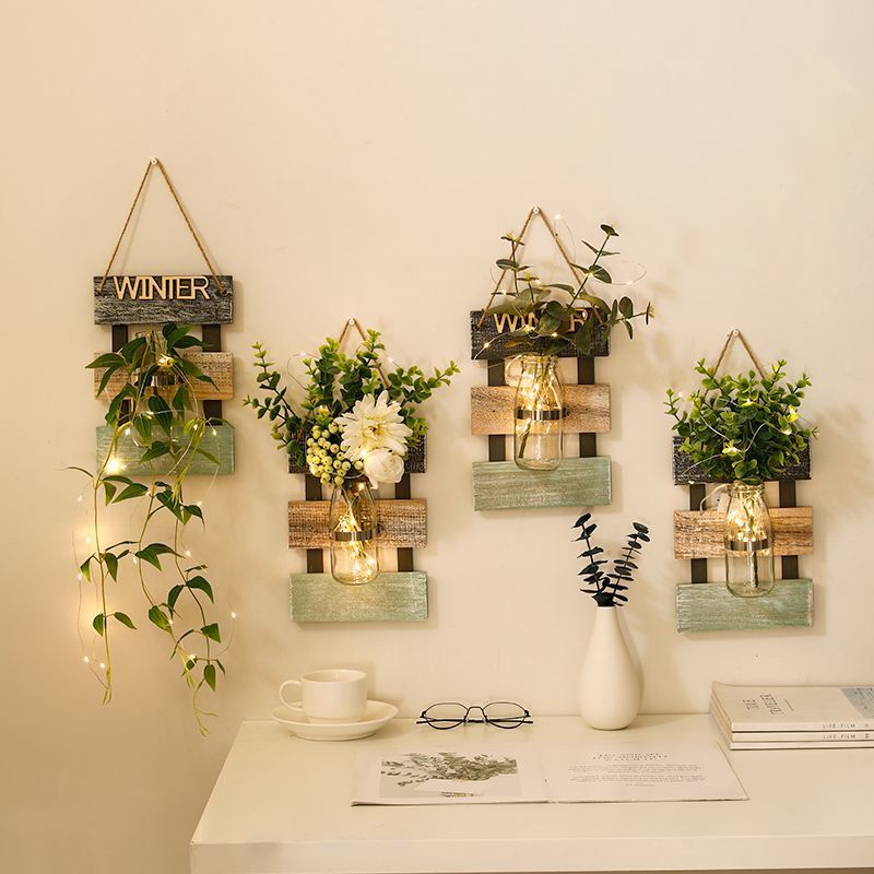 墙上装饰品挂件墙面挂饰ins玄关卧室客厅背景墙壁仿真花假花布置