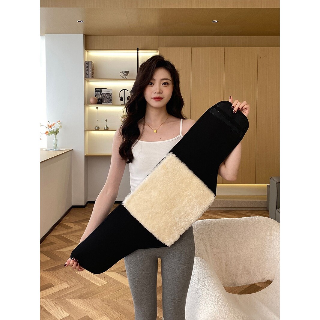 羊毛护腰腰带保暖加宽腰围孕妇加绒老人防寒大码护肚子