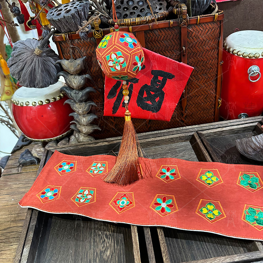 刺绣端午节香囊传统唐韵团花十二片蹴鞠绣球diy香包绣片E18