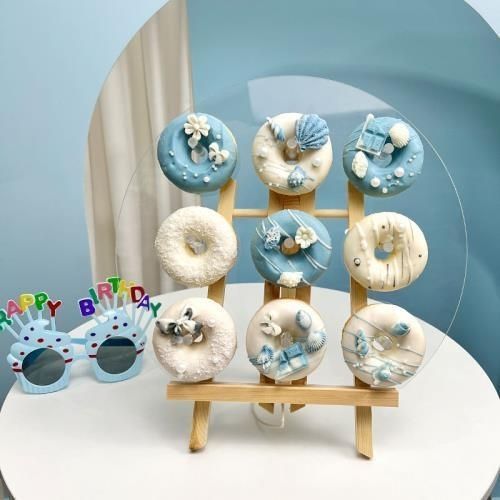 亚克力甜甜圈展示架8个婚庆甜品台陈列架子摆台甜点架木架支架