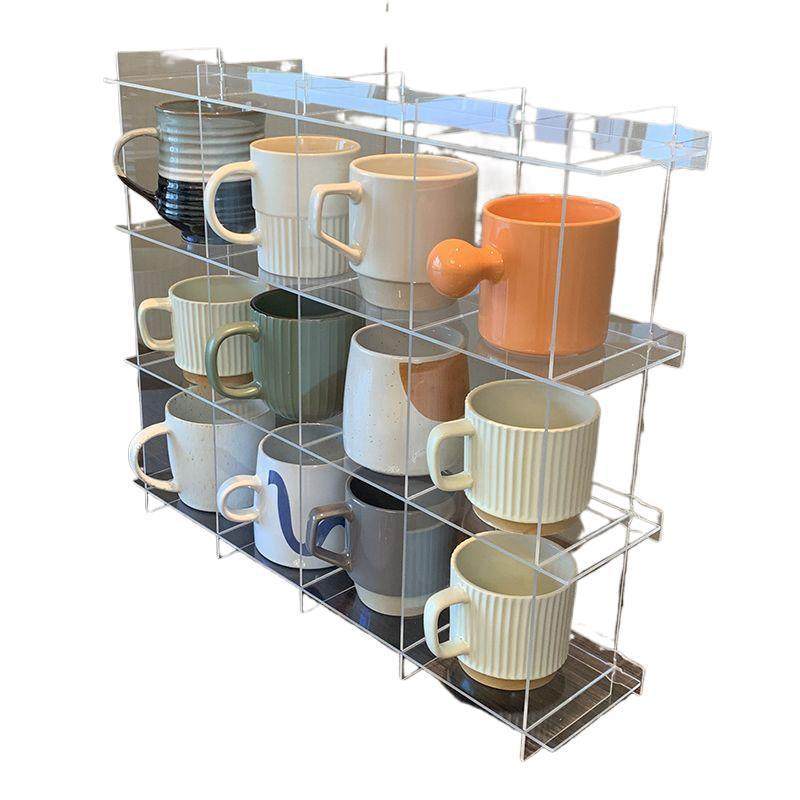 分层杯架杯子收纳盒桌面水杯置物架咖啡茶杯架子餐桌上亚克力,住宅家具,家用陈列柜,淘宝优惠券,粉丝福利购,淘宝优惠卷
