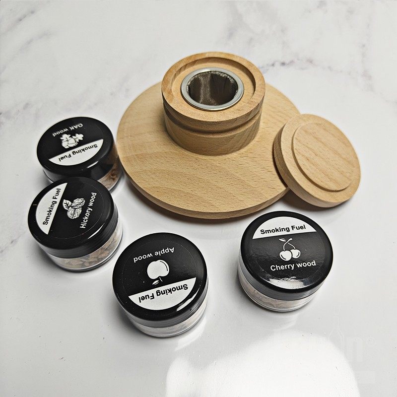 木制烟熏器酒吧创意调酒器木屑烟熏鸡尾酒盖罩烟熏机套装过滤网