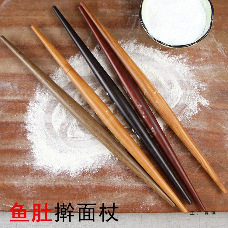 喜家德擀面杖红木实木紫光檀原木枣木鱼肚两头尖双尖杖擀面棍家用