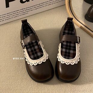 复古玛丽珍小皮鞋女春秋圆头法式软妹lolita学生配裙子日系jk鞋子