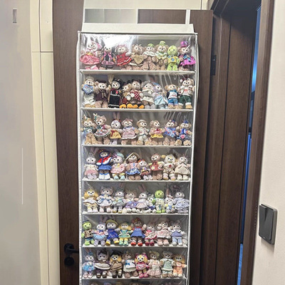 棉花娃娃玩偶收纳挂袋透明防尘墙挂门后毛绒公仔收纳神器