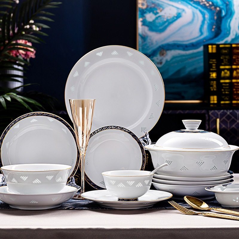 富玉 景德镇锦蓝 碗碟组合 餐具餐盘家用 中式饭碗盘子自由搭新品,餐饮具,餐具瓷器套装,淘宝优惠券,粉丝福利购,淘宝优惠卷