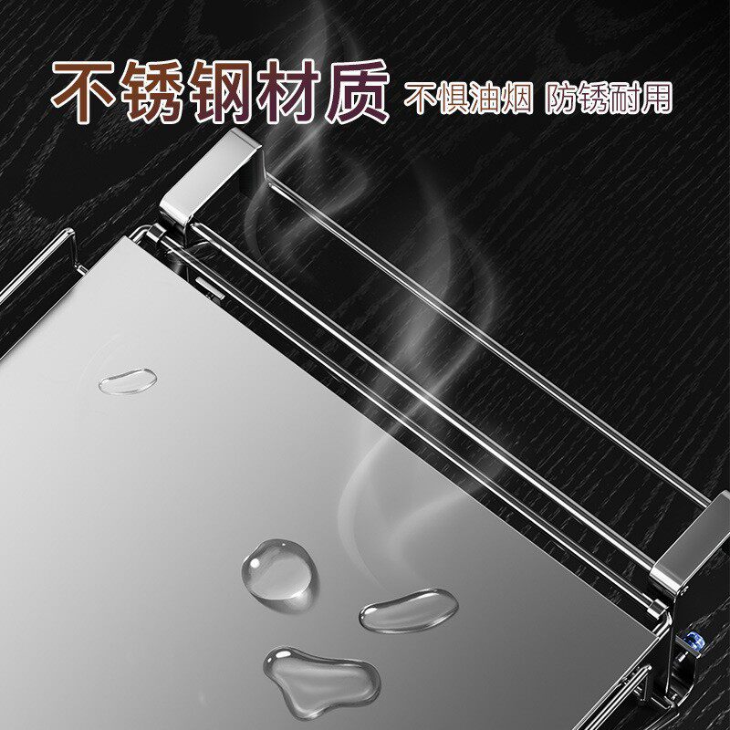 桌板厨房台面置物架收纳不锈钢台橱柜门延展辅助隔板悬挂可折叠