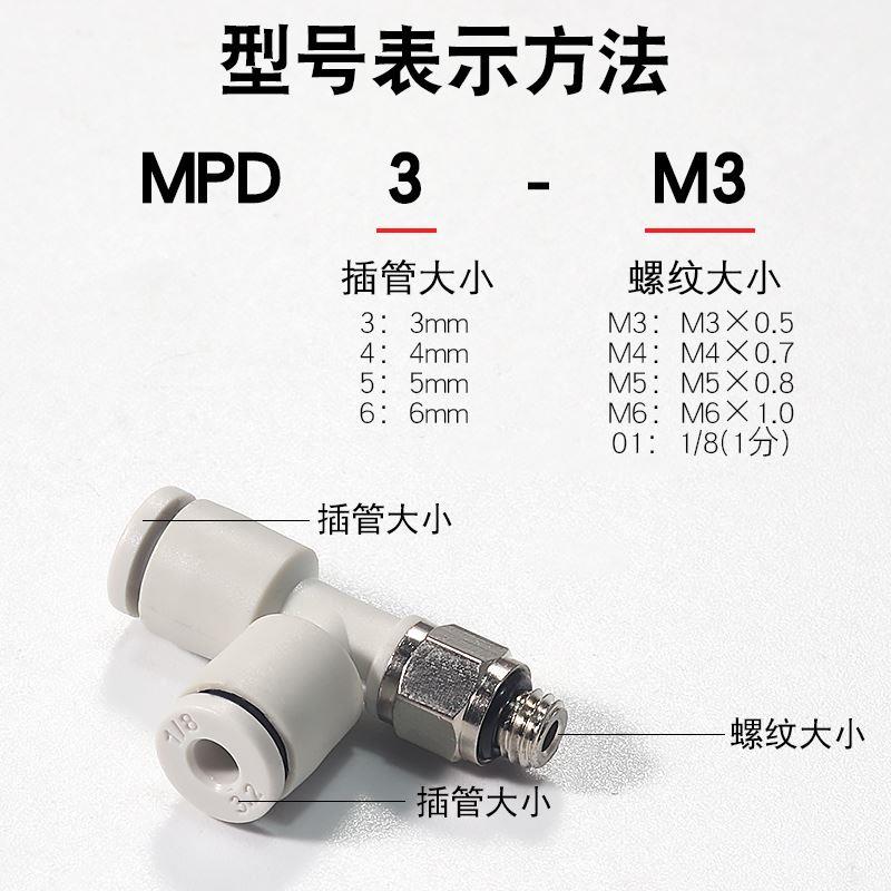 迷你气动气管接头MPB/MPD/MPX 3/4/5/6-M3/M4/M5/M6/01(5只)