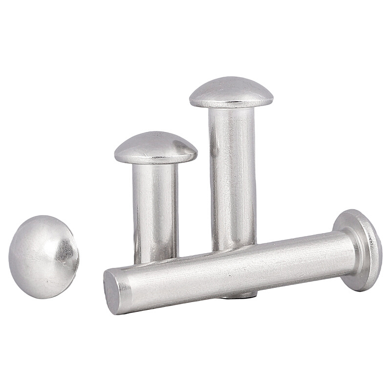 。304不锈钢半圆头实心铆钉GB867圆头敲击式M2M3M4M5M6M8M10M12-M