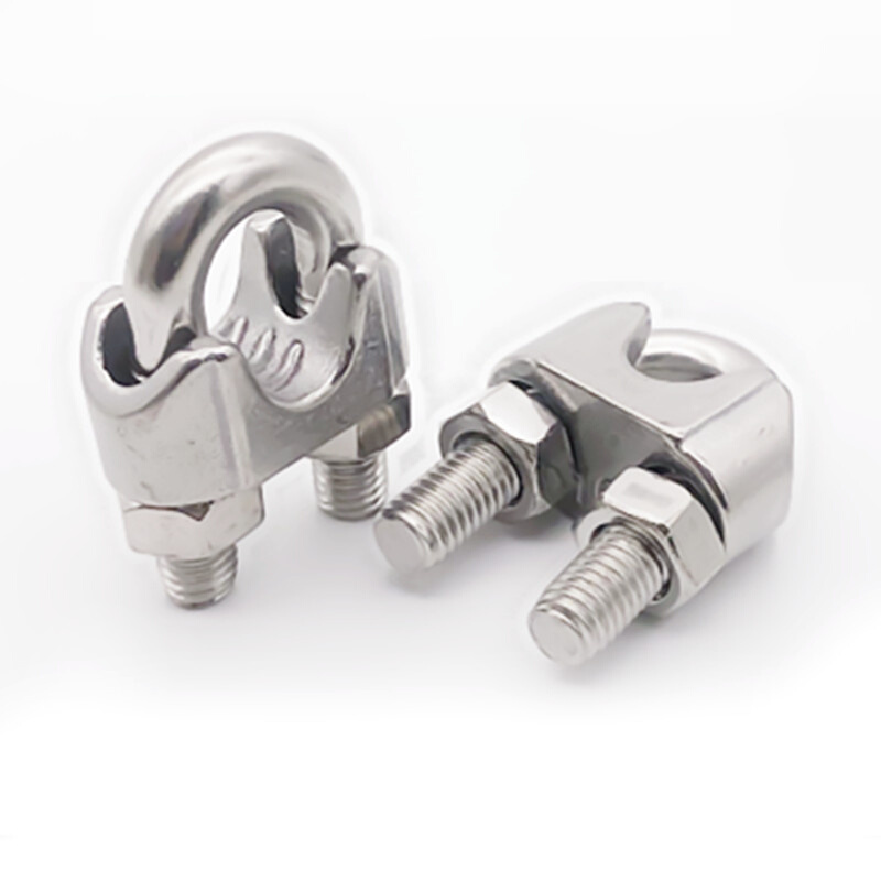 。组合件304不锈钢钢丝绳夹头卡头U型夹钢丝夹轧头线卡子线夹M6-M