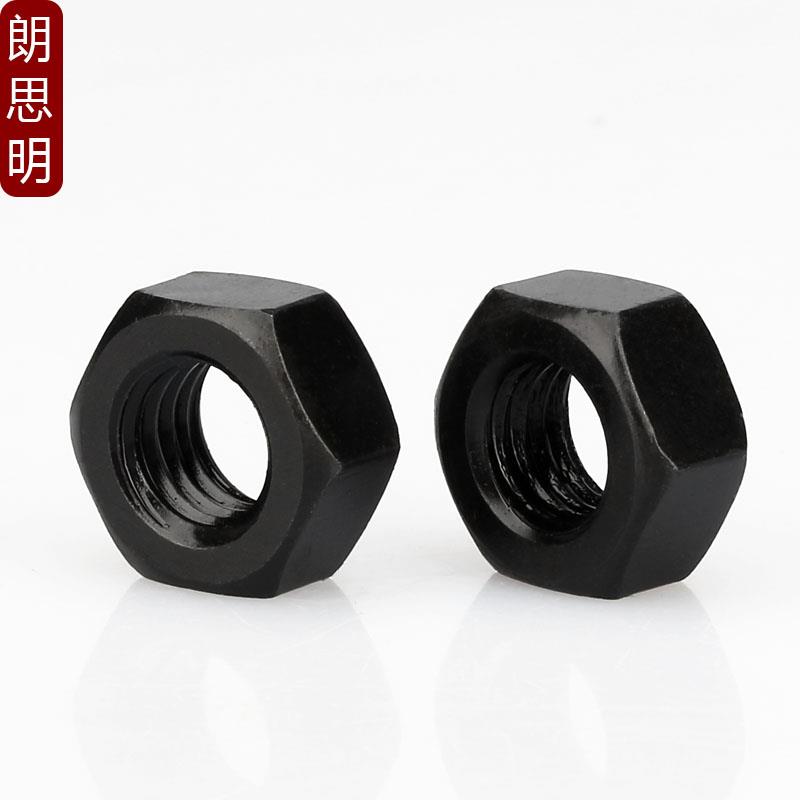 304黑色不锈钢六角螺母镀黑锌螺帽螺丝母螺栓帽M2M3M4M5M6M8M12