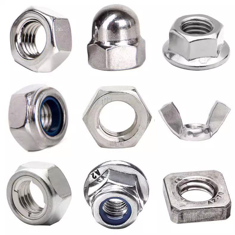 不锈钢304螺母六角螺帽螺丝帽大全M1M2M3M4M5M6M8M10M12M14M16M33