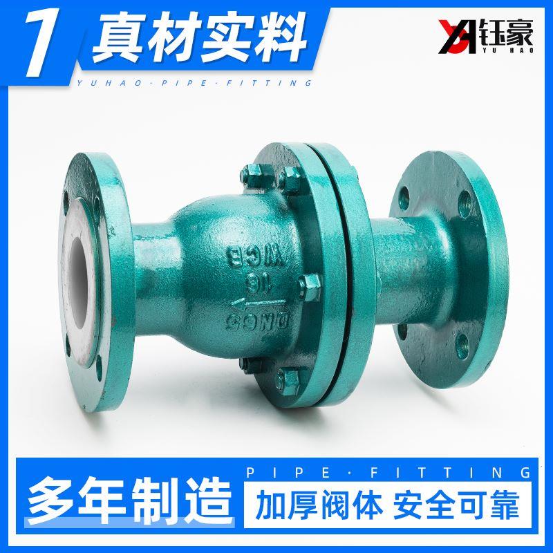 铸钢不锈钢衬四氟法兰旋启式止回阀H44F46-16衬氟逆止阀单向阀门