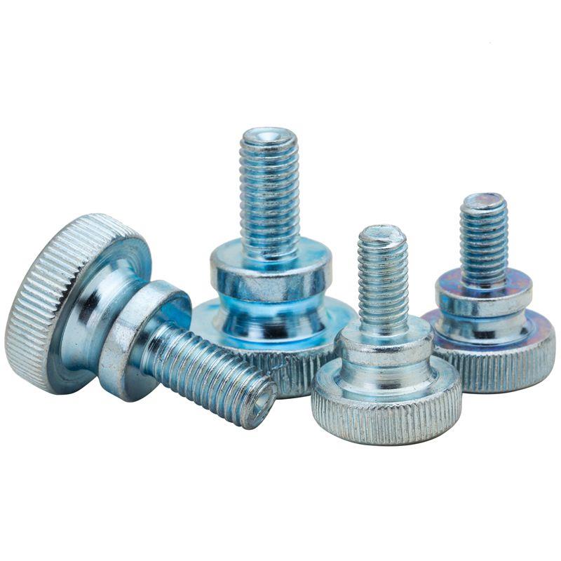 GB834 M3M4M5M6M8M10L镀锌高头滚花手拧螺丝大头台阶螺钉调节螺栓