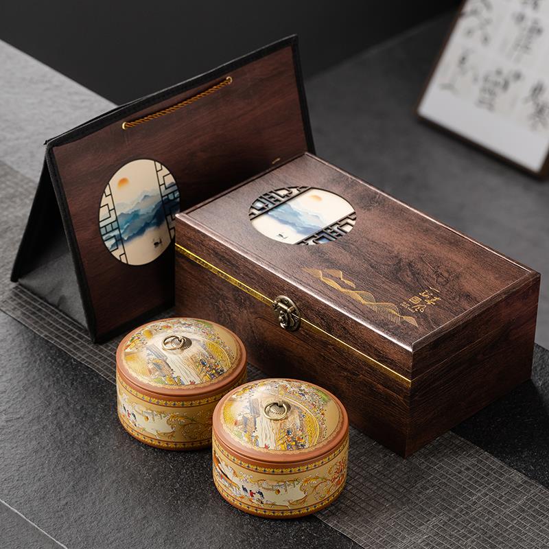 紫砂茶叶罐定制LOGO礼盒空盒茶叶包装礼品防潮密封储茶罐绿茶普洱