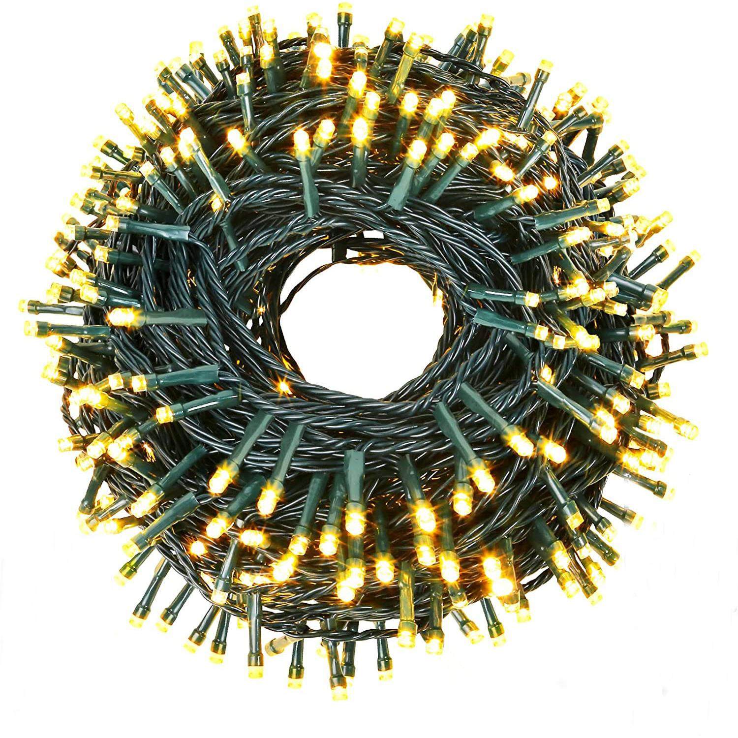 耶诞树灯led小彩灯闪灯灯串耶诞节装饰插电墨绿线 线户外防水灯灯